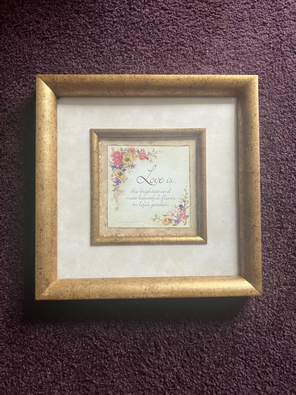 Love glass framed picture
